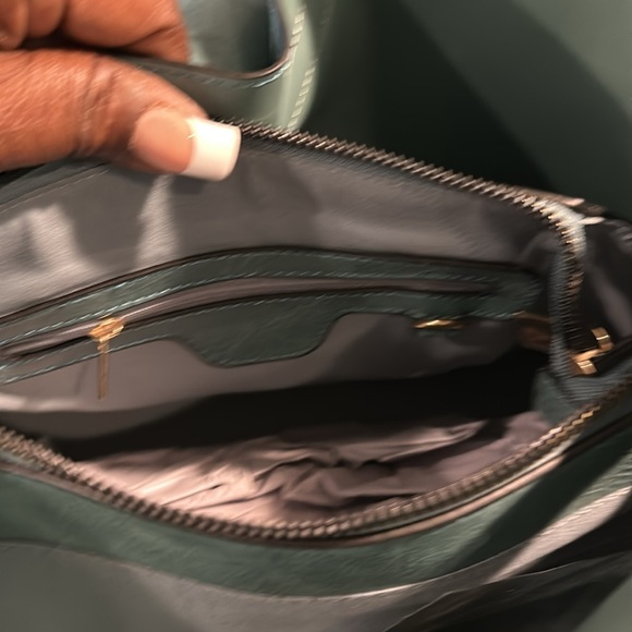 shoulder Handbag turquoise with a little print on the side and the strap - Picture 10 of 14